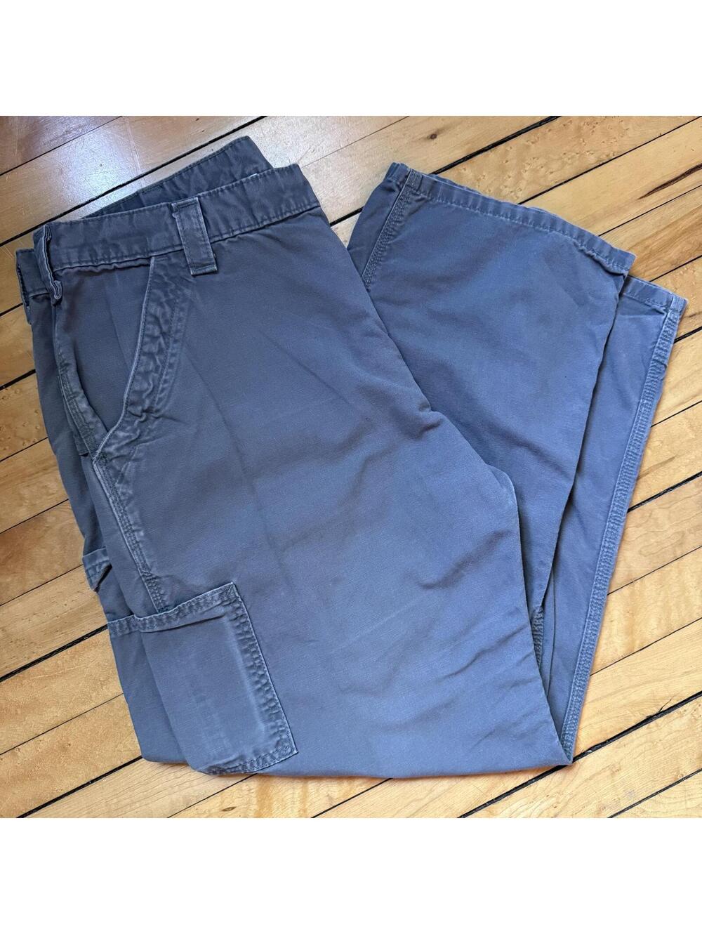 Carhartt B151-FAT Carpenter Pants Gray 38x28 Workwear Dungaree Fit